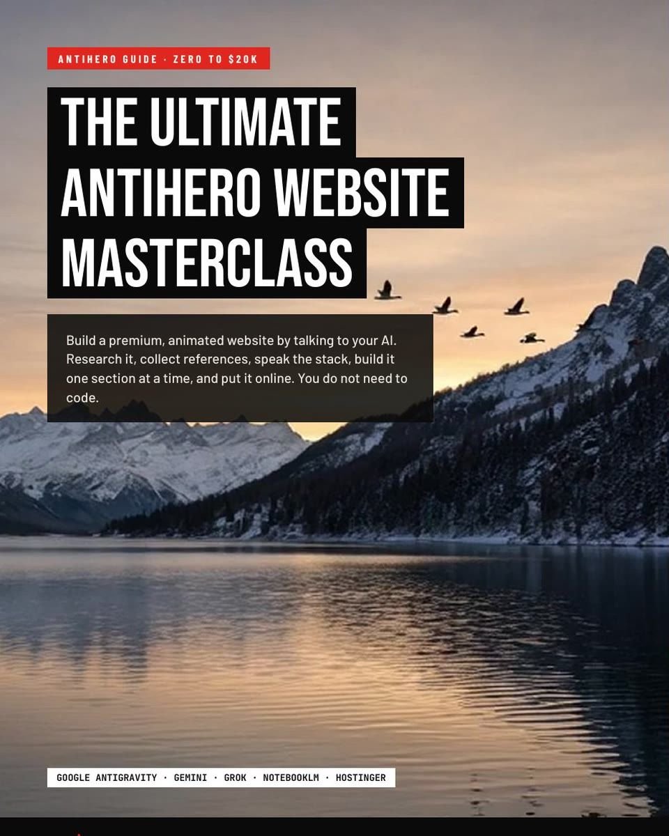 Cover of AntiHero Website Masterclass.